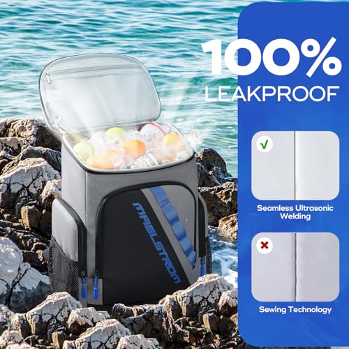 Image of Maelstrom Insulated Cooler Backpack, 36 Can Soft Cooler Ice Chest Bag | Double Compartment, 16H Cold, Leakproof, Bottle Opener, Waterproof, Lightweight, for Beach, Travel, Camping, Picnics, Hiking