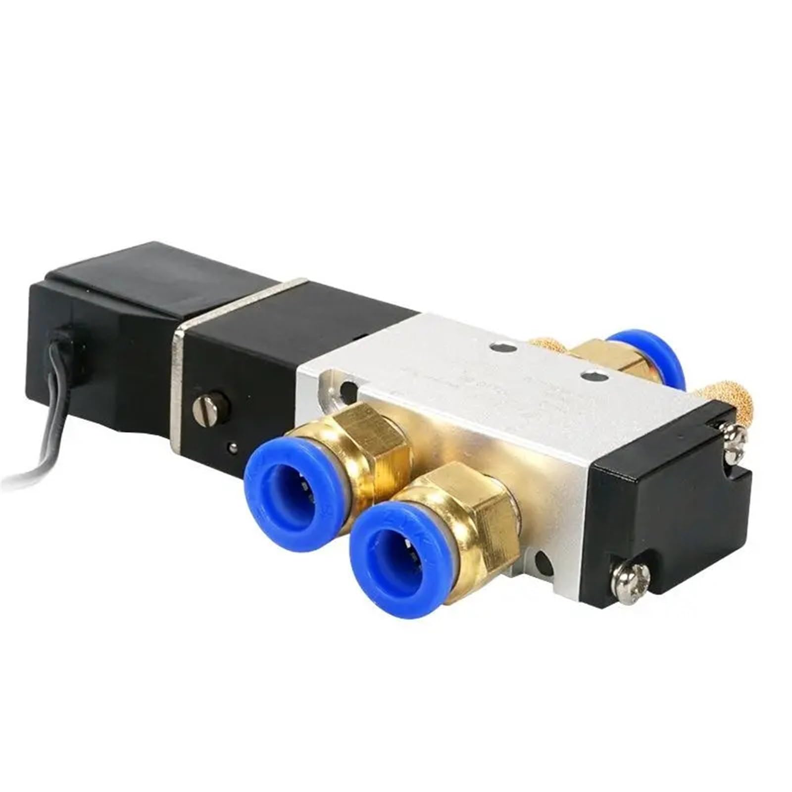 IEUMJNAT 4V110-06 5 Way 2 Position 1/8" Pneumatic Solenoid Valve with Wire DC12V DC24 AC110 AC220V with 4mm/6mm/8mm/10mm/12mm(Only 4v110-06,AC220V)