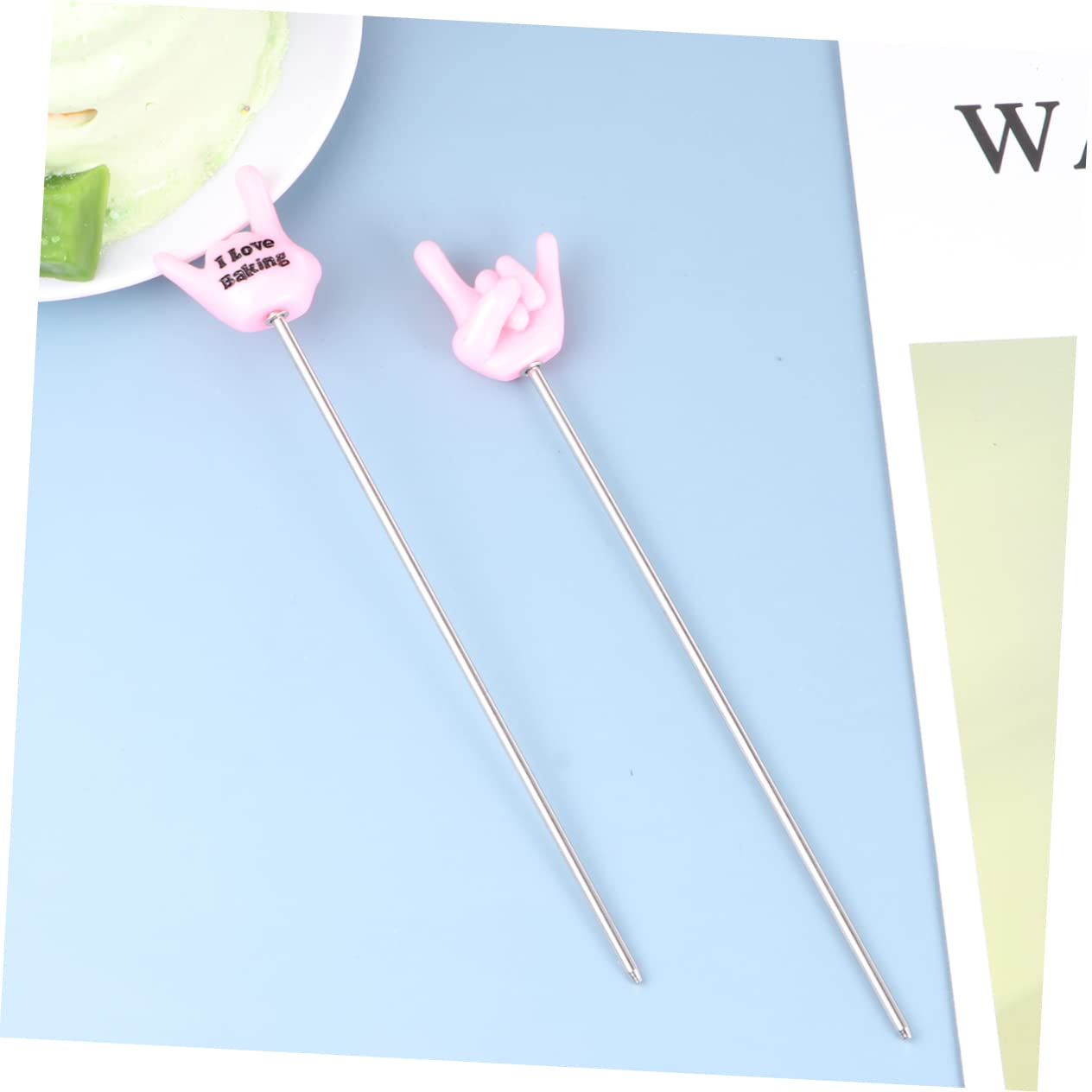 OFFSCH 2pcs Stainless Steel Cake Tester Tool Chic Baking Needle for Cake Bread Muffin Testing Easy to Use with Slip Grip present for Baking Lovers Design