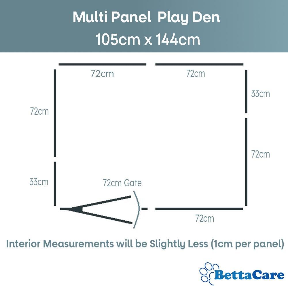 Bettacare Pet Pen Czarny 105cm x 144cm, Buda dla Psów i Szczeniąt, Buda dla Psów odpowiednia do użytku wewnątrz i na zewnątrz, Łatwa Instalacja