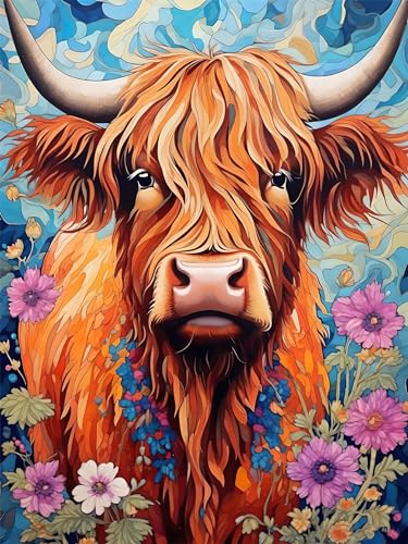 Kit Complet Diamant Painting Enfant et adulte motif animaux d'Écosse à offrir