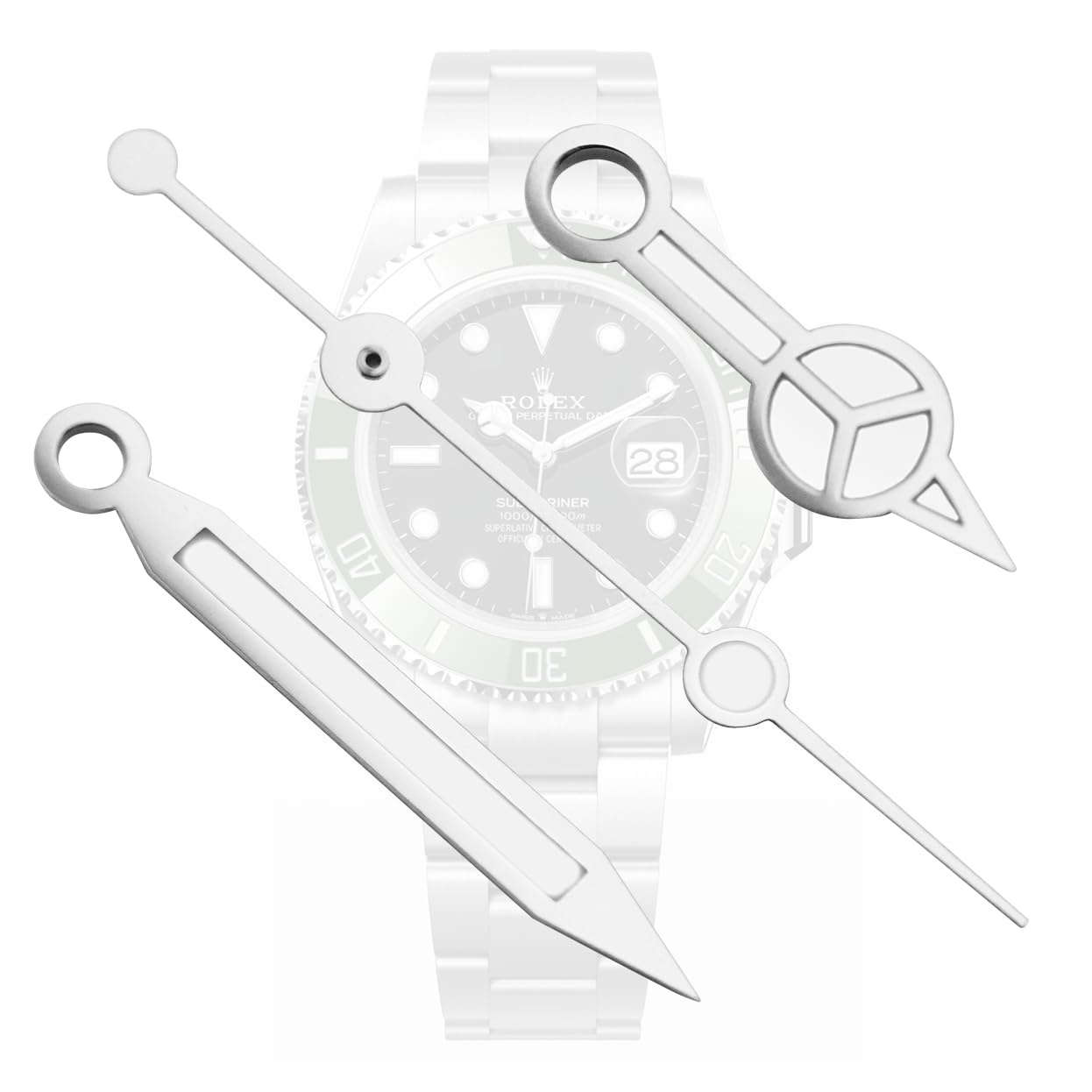 Lancette di ricambio per orologio Rolex Submariner 3035/3135 16800 16803 16808 116610 16700