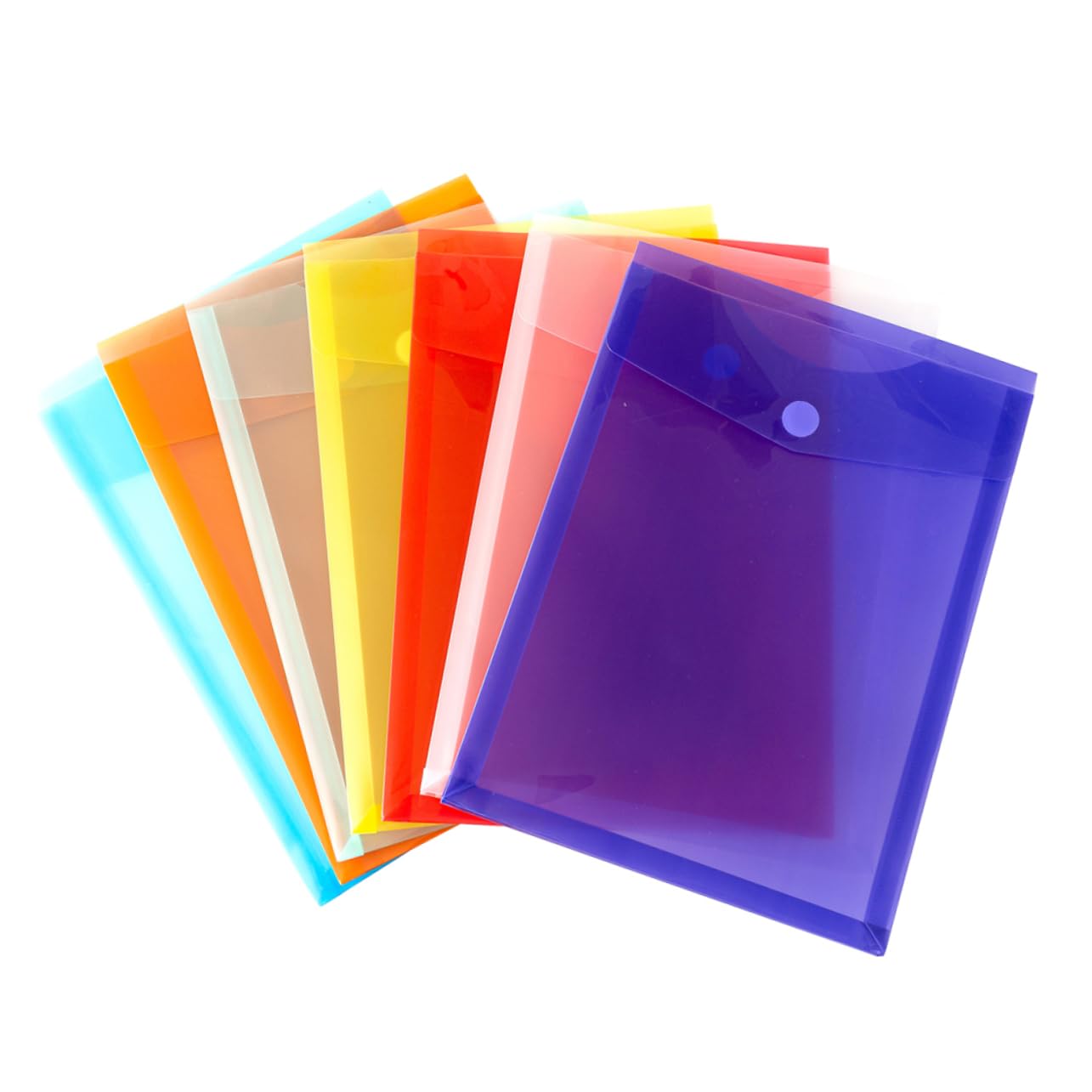 VILLCASE 3 Set Di Cartelle Portadocumenti Per Ufficio Cartelle Portadocumenti Con Bottone Automatico Formato A4 in Plastica Sicura 7 Pezzi*3