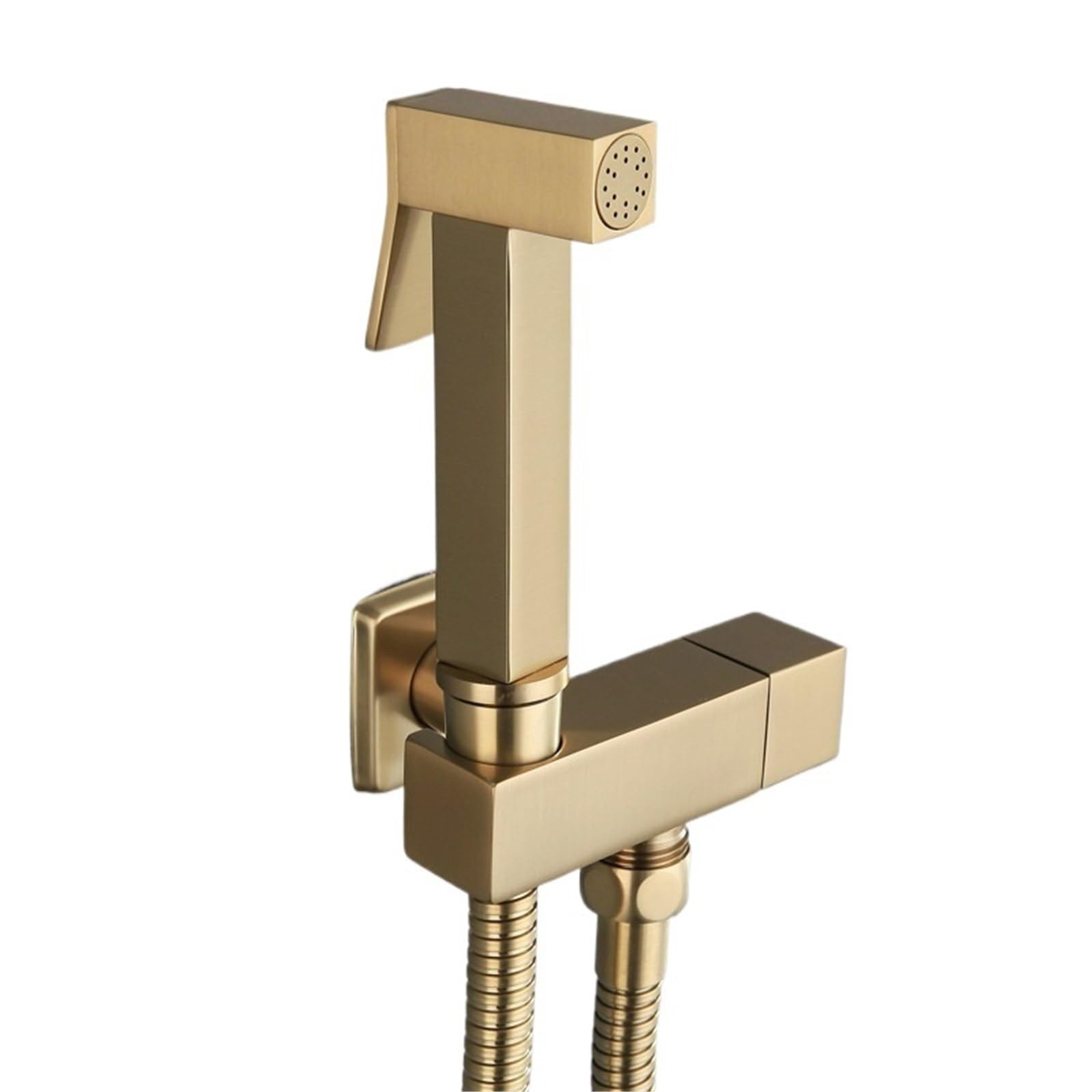 ZYCHSJXA Brass Bidet Faucet Gold Handheld Toilet Sprayer Hygienic Shower Single Cold Water Tap Self Cleaning(Gold)