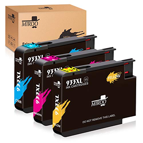 MIROO Replacement Ink Cartridge Replacement for HP 933 6600 7610 7612 6100 6700 7110 ( Cyan, Magenta, Yellow , 3 pk )