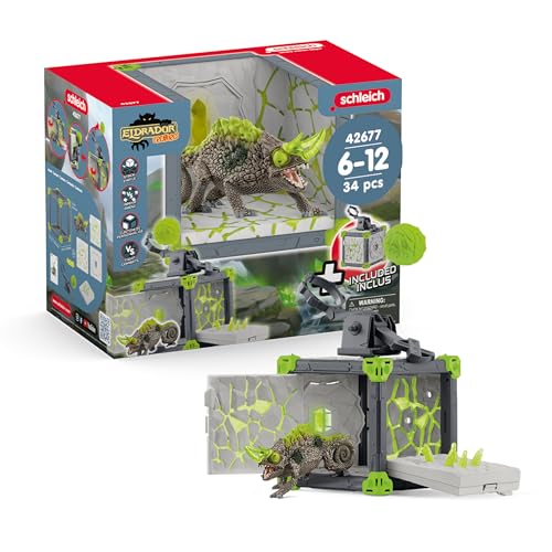 SCHLEICH 42677 BattleCave Steinchamäleons, ab 7 Jahren, ELDRADOR Creatures - Spielset, 34 Teile