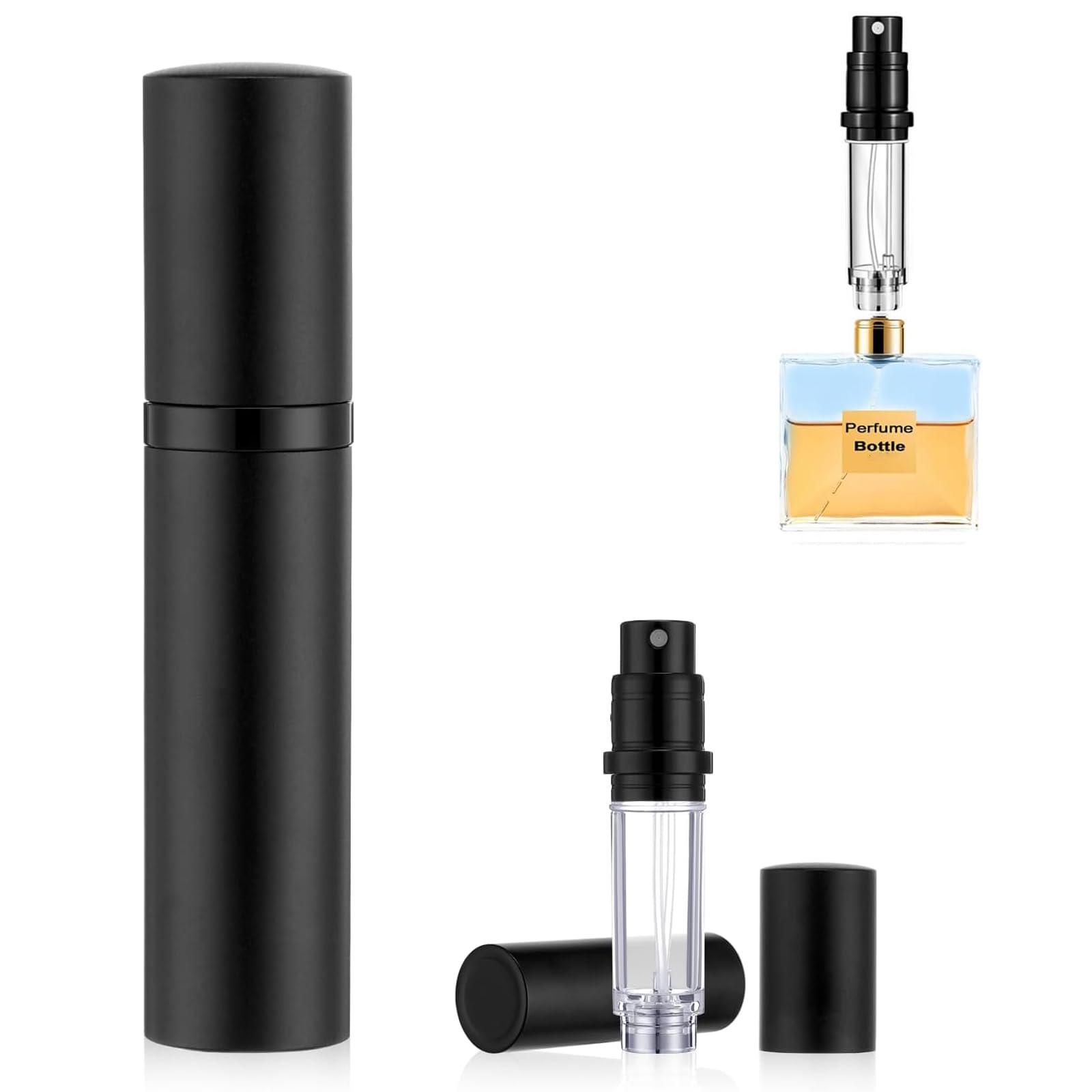 Znfdos Men's Perfume Atomiser Refillable, 5Ml Portable Travel Perfume Refillable Bottle, Leakproof Perfumes Spray Bottle Refill Pump Case For Traveling And Outgoing And Wo