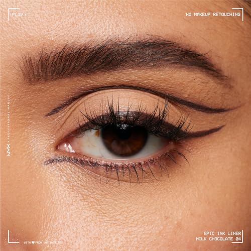Image of NYX PROFESSIONAL MAKEUP Epic Ink Liner, Waterproof Liquid Eyeliner with Vegan Formula - Milk Chocolate (Brown Matte)