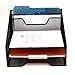 Mind Reader Metal Mesh Desktop File Organizer, 3-Tier Paper Tray with 5 Compartments, Office Mail Sorter, Black
