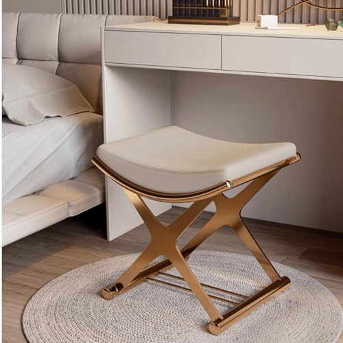 Banc à chaussures et tabouret de coiffeuse rembourré avec pieds en métal pour chambre et dressing