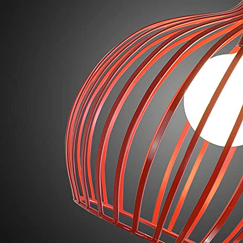 Lámpara de techo de hierro nórdica roja y moderna para el comedor de casa 4