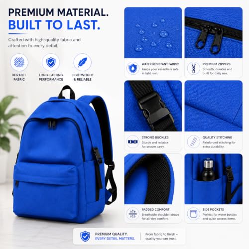 Image of 30L Waterproof 14 Inch Laptop Backpack for School, College, Office, Travel and Hiking Spacious Lightweight Daypack with Multi-Compartment Storage for Men and Women