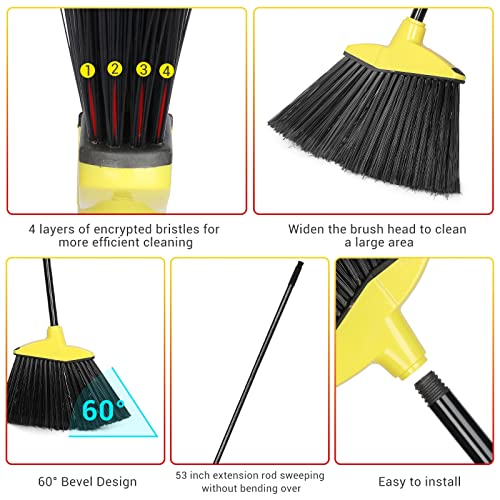 Image of WILLBOND 20 Pcs 20 Pcs Brooms Bulk for Indoor Outdoor 54 Inch, Red, Yellow