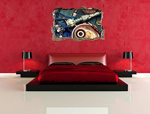 Pixxprint 3D_WD_S2155_92x62 edle Shisha mit Aprikose Wanddurchbruch 3D Wandtattoo, Vinyl, bunt, 92 x 62 x 0,02 cm – Bild 6