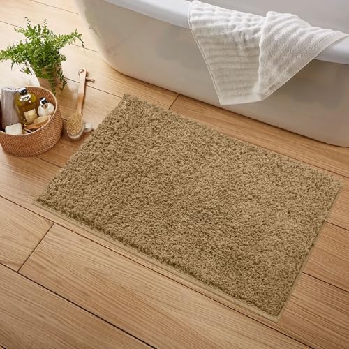 Image of Luxe Home Colosseum Bath Mat 100% Cotton (40x60 cm) Super Soft Non-Slip Bathroom Mat for Bedroom Door (Chocolate) Pack of 1