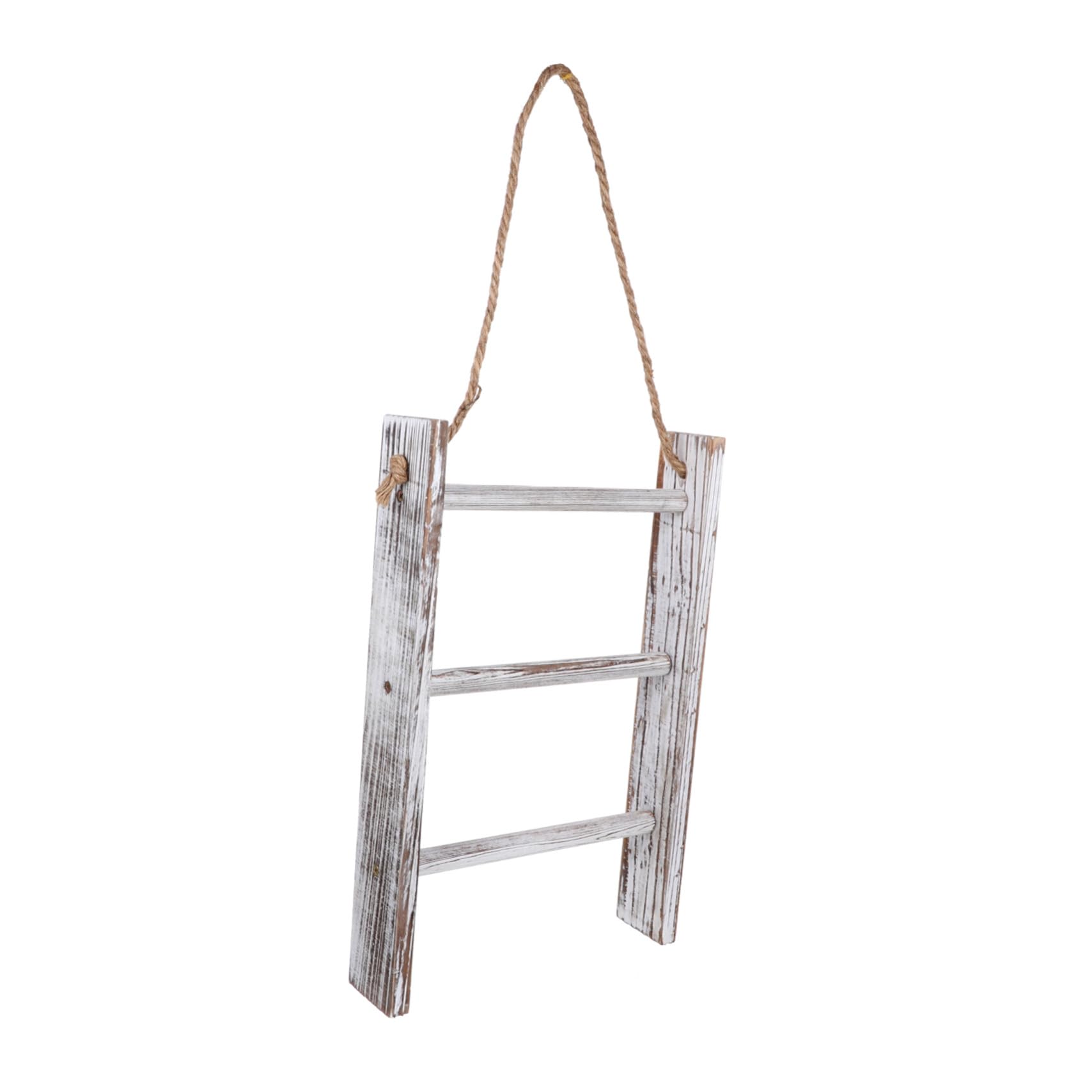 Portasciugamani Scaletta in Legno 3 Livelli, Rustico Vintage | Montaggio a Parete senza Fori, 1 Pezzo, per Asciugamani e Vestiti, Leggero