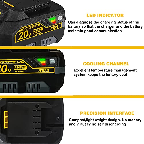 Rida RBP204001US 20V Cordless Tool Battery Packs Lithium-Ion 4.0 Ah Battery thumb #7