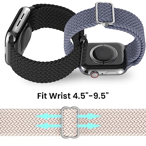 Image of Delidigi Stretchy Bands Compatible for Apple Watch Band Women 40mm 38mm 41mm 42mm 44mm 45mm 46mm 49mm, Nylon Braided Straps for iWatch Series 11 10 9 8 7 6 SE 5 4 3 Ultra 3 2 1