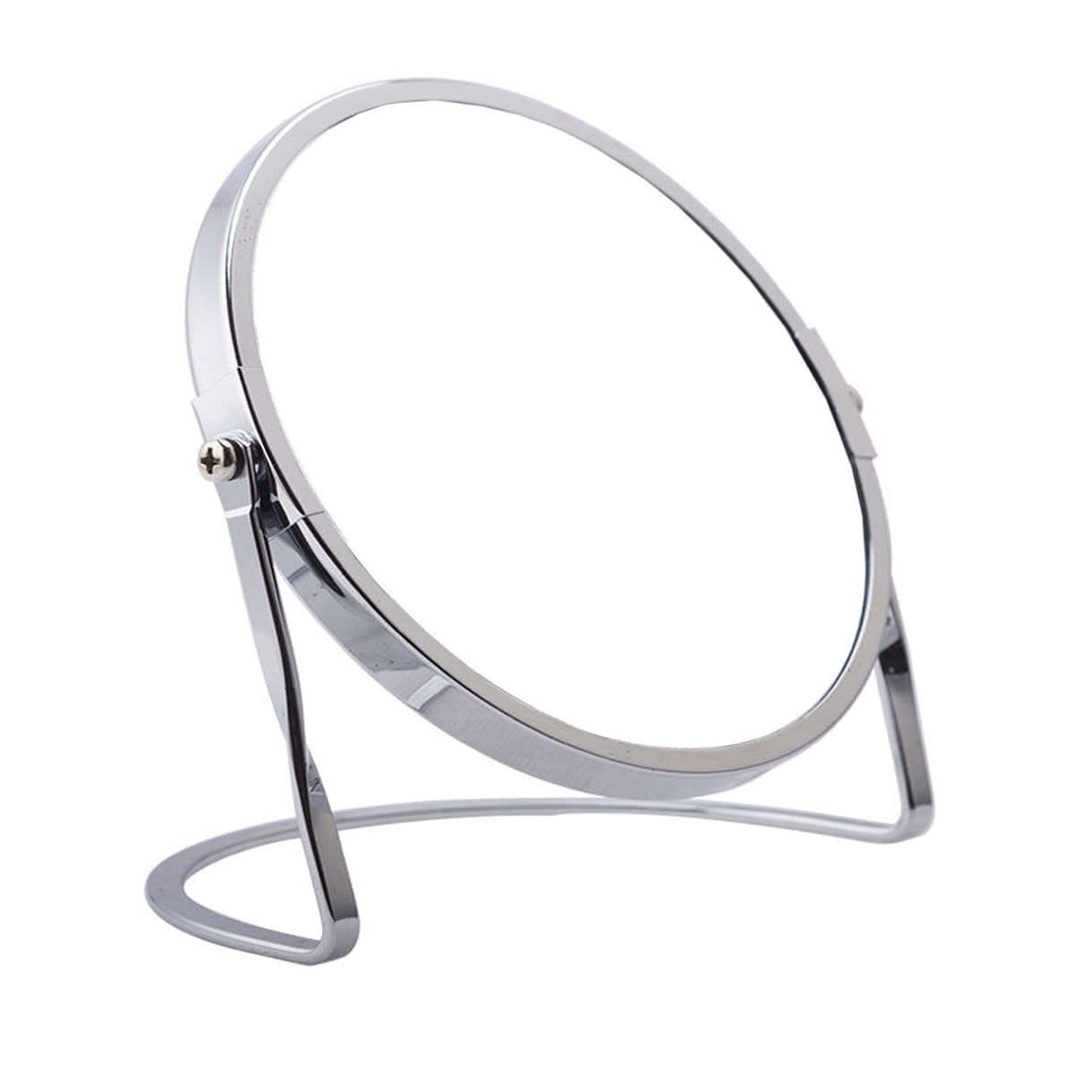 SIBY Dual-Faced Makeup Mirror with 1x and Magnifying | Full Rotation Chrome Frame Vanity Mirror, Stable Base for Tabletop Use, Perfect for Daily Beauty and Shaving (Chrome Finish, 7Inch)