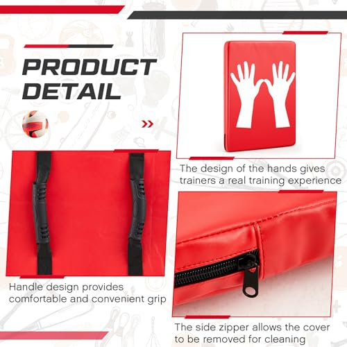 Almohadilla de bloqueo de voleibol roja rectangular para entrenamiento 4