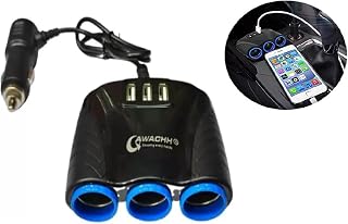 QAWACHH 3.1 Amp,3 USB,3 Socket with 120 Watt Turbo Car Charger for Cameras,Black Price In India