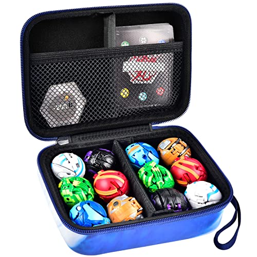 Estojo compatível com Bakugan para Baku Gear, organizador de brinquedos para cartões Bakucores e figuras de ação ultra colecionáveis, suporte de recipiente de brinquedo para boneco Bakugon Dragonoid (apenas caixa) azul