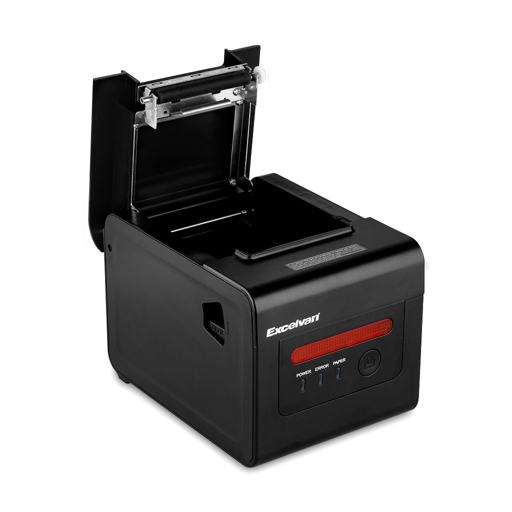 EXCELVAN HOP-H801- Impresora térmica de Recibos y Tickets (Interfaz USB, 80mm, 300mm/sec, Compatible con Andriod, iOS, Windows y Linux), Negro