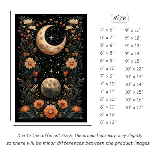 Tapete decorativo rectangular de fases lunares 10'x13' miniatura 2
