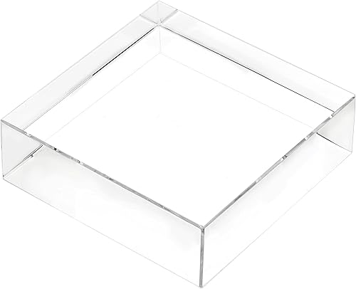 FINGERINSPIRE Bloque de exhibición cuadrado de cristal pulido transparente K9, 3 x 3 x 1 pulgadas, bases cuadradas transparentes para accesorios de