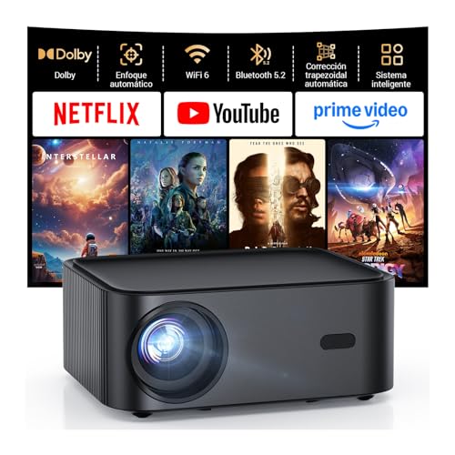  Proyector 4K 35000 Lúmenes Netflix WiFi 6 Bluetooth 5-2 1080P Nativo Enfoque Automático