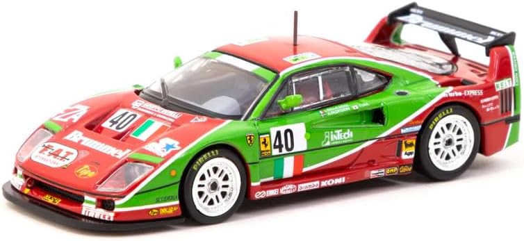 Tarmac Works F40#40 Anders Olofsson - Luciano Della Noce - Tetsuya OTA Ennea SRL 24 Hours of Le Mans 1995 "Hobby64 Series 1/64 Diecast Model Car T64-075-95LM40