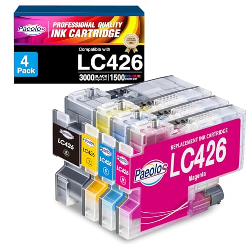 Paeolos - Paeolos LC426 LC-426 Ink Cartridges Compatible for Brother LC426XL Multipack for Brother MFC-J4335DW MFC-J4340DW MFC-J4535DW MFC-J4540DW MFC J4335 MFC J4340 MFC J4535 MFC J4540W Printer (4 Pack) - -45%
