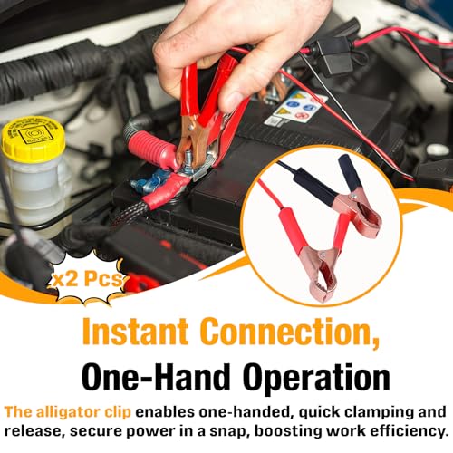 2-Pack PPTK0025 Battery Clamps Cable Clips Fit for Power Probe 3/3S/3Ez, Alligator Clip Lead Set Compatible with Autel PS100, Sealey PP100, Automotive Electrical Test Lead & Probe Tool Accessories - Thumbnail 6