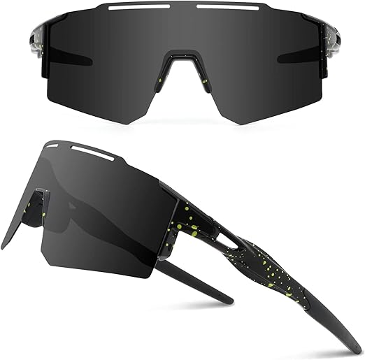 Ukoly Cycling Sunglasses for Men Women with 3 Interchangeable Lenses, Polarized Sports Sunglasses, Baseball Sunglasses