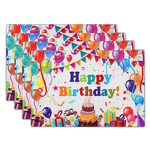 Giwawahappybirthdayplacematsbithdaycakegiftsdecorativetablematsetof4coloredflagsballoonsconfettiplacemats12x18forkitchendiningpartyheatresistantwashablenonslip Urban Country Home Decor Giwawa happy birthday placemats bithday cake gifts decorative table mat set of 4 colored flags balloons confetti place mats 12×18 for kitchen dining party heat resistant washable non slip urban country home decor