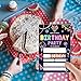 JUPXB Glow Birthday Party Invitations, Neon Party Birthday Invitations for Boys Girls, 20 Double-Sided Design Birthday Invites with Envelopes (4x6 In), Birthday Party Supplies Favors-A04