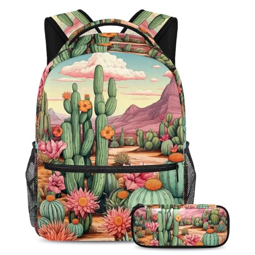 Sac à dos Art Désert coloré grand volume pour soulager le dos des collégiens