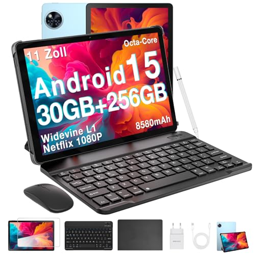 DOOGEE U11 Pro Android 15 Tablet 11 Zoll, 30GB+256GB (2TB TF), 8580mAh, 90Hz Display, WiFi 5, T7200 Octa Core Tablets PC, 13MP+5MP, Tablet mit Tastatur, Stift, Maus, Hülle