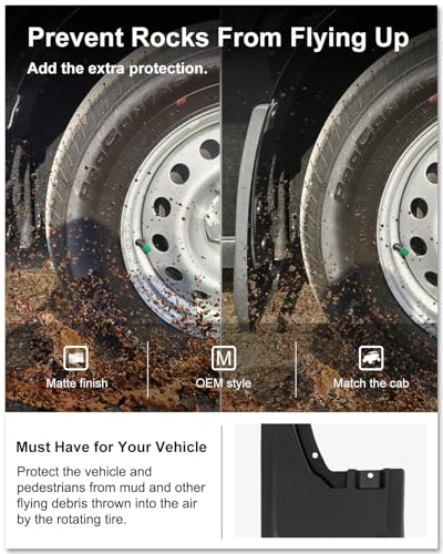 Image of Kiwi Master Mud Flaps for 2022-2026 Ford Maverick, OEM Replacement # NZ6Z-16A550-AA NZ6Z-16A550-BA, Heavy Duty Mud Guards, Front & Rear Splash Guards, No Drill, 4 Pcs Set