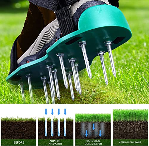 image for Ohuhu Lawn Aerator Shoes Free-Installation: Aeration Shoes for Men Wom
