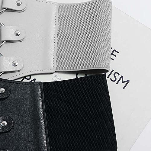 Women's Classic Elastic Ultra-Wide Corset Waist Belt Stretch Back-Snap Comfort for Dress4