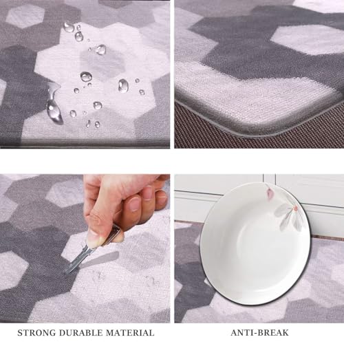 Image of Luxe Home Cuba PVC Door Mats Loop Utillity Anti Fatigue - Geometric - Cushioned, Non Slip, Washable - Indoor Outdoor Mats for Home, Kitchen, Garage More (51x99 cm)