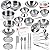 KEJIH Cooking Utensils Set 25 Pieces Stainless Steel Kitchen Toys Pretend Play Pots Pans Toy Cookware Kits for Kids Come with a Handy Storage Box Role Play Educational Toys for Toddlers Small Size