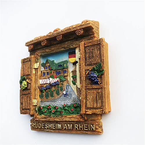 Imán decorativo Rudesheim am Rhein Alemania 3D para refrigerador miniatura 3