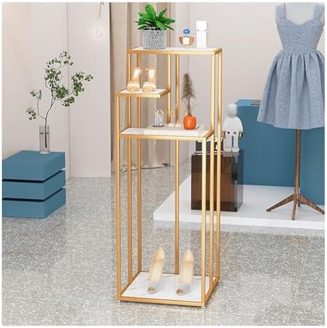 Modern Metal Display Stand - Steel Frame Riser Shelf for Retail Stores, Boutique Showcases, and Home Décor - Versatile Storage Solution for Enhanced Visibility