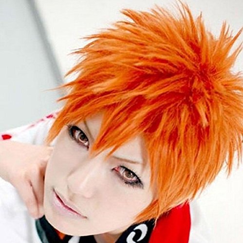 Weeck Anime Bleach Kurosaki Ichigo Orange Short Cosplay Wigs