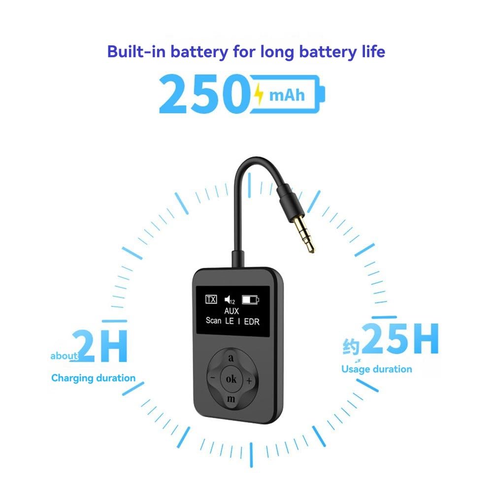 Adapter nadajnika audio adapter nadajnika audio do gier muzyka LE Audio Bluetooth 5.4 adapter nadajnika audio adapter z AptxLossless Auracast LC3 do gier muzycznych