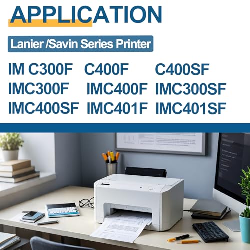 Image of MEZOO IM C300 IM C400 IMC300 IMC400 Toner Cartridge High Yield 842378 842379 842380 842381 Compatible for Ricoh Lanier Savin IM C300F C300SF C300SRF C400F C400SF C400SRF C401F C401SF Printer (4-Pack)