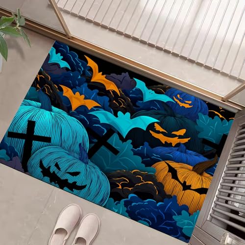 Tapis de porte lavable intérieur 60x90 turquoise style fantastique