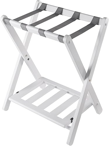 Winsome Portaequipajes Raya con estante en acabado blanco